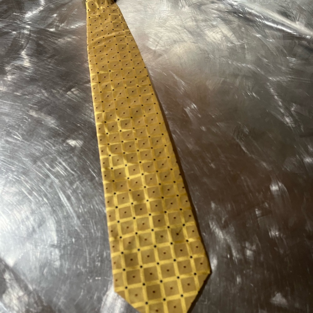 Vintage massimo grande silk Yellow Patterned Men's Tie